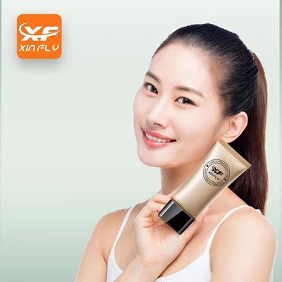 30ml 35ml Silk Screen Printed Squeeze BB CC Cream Tubes Lotion Container Packaging With Gold Plated Screw Cap