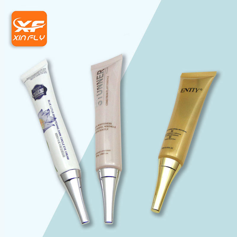 15ml 20ml 30ml custom squeeze soft sample Plastic Long Nozzle Eye Serum cream cosmetic Tube with plating lid
